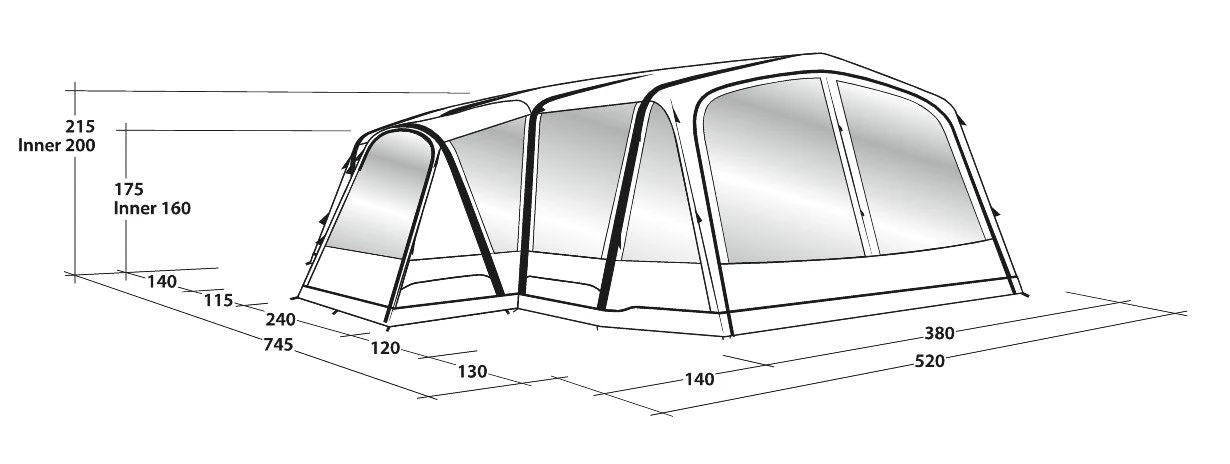 Outwell Airville 6SA Air Tent 2022 - Image 2