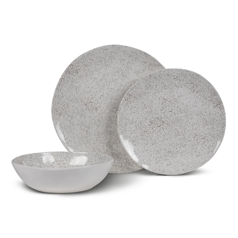 Kampa Natural Stone 12 Piece Melamine Dinner Set