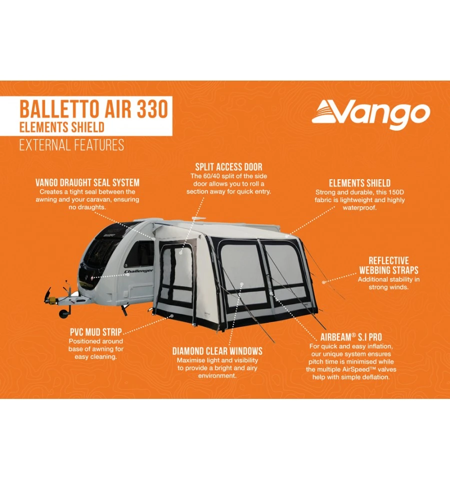 Vango Balletto 330 Air Awning Elements Shield - Image 11